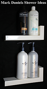modern shower shampoo shelf